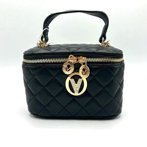 Brand New (NWT) Valentino Orlandi Quilted Vanity Box Bag (V-3022D Black)